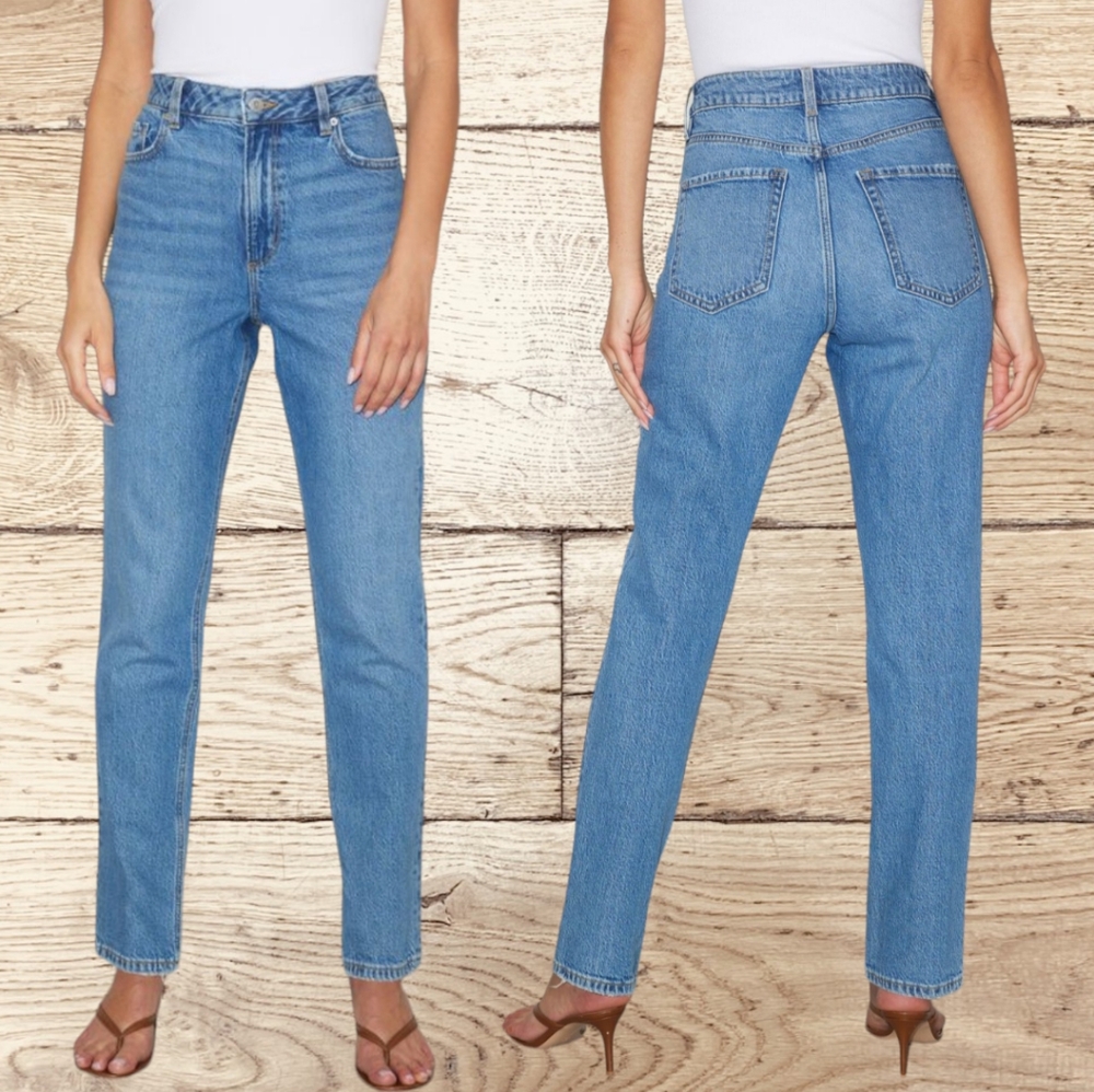 Dynamite Chiara Women's Medium Wash High-Rise Straight Leg Jeans